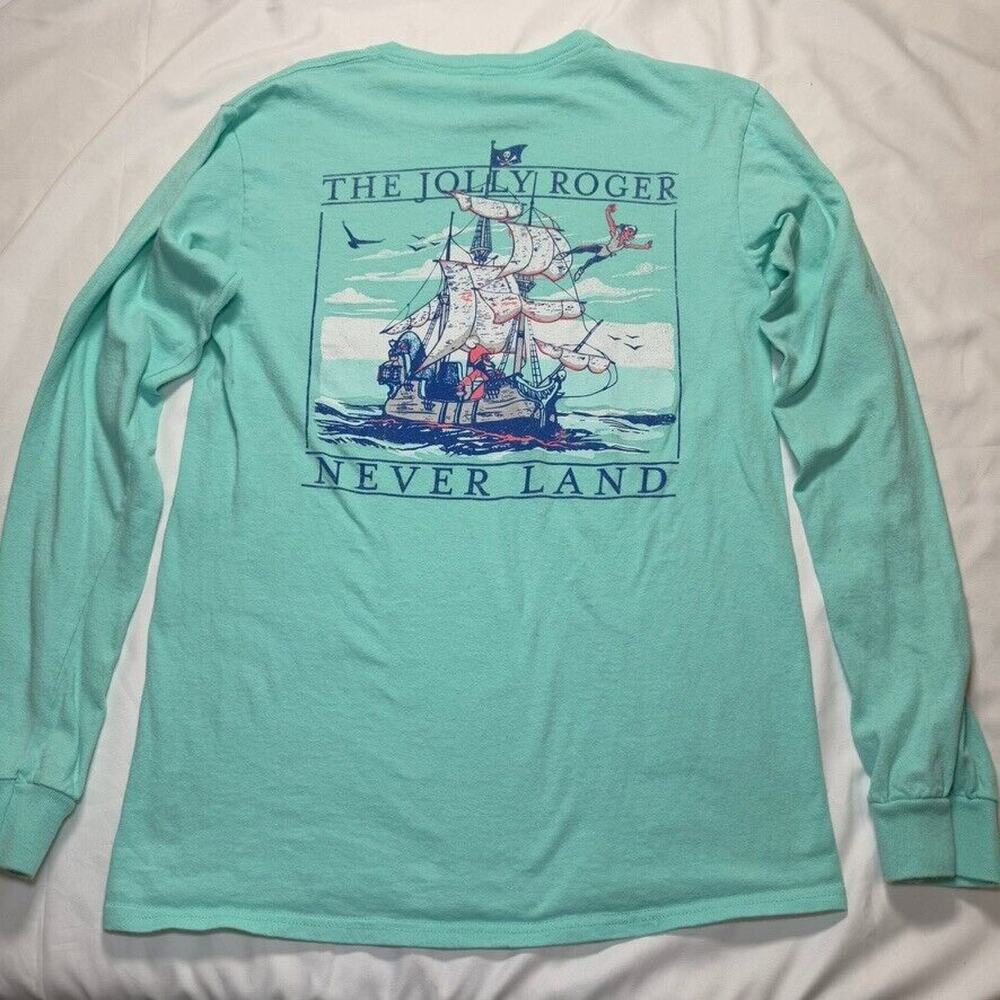 Disney Neverland Peter Aquamarine S Long Sleeve Shirt Jolly Roger Vineyard Vines